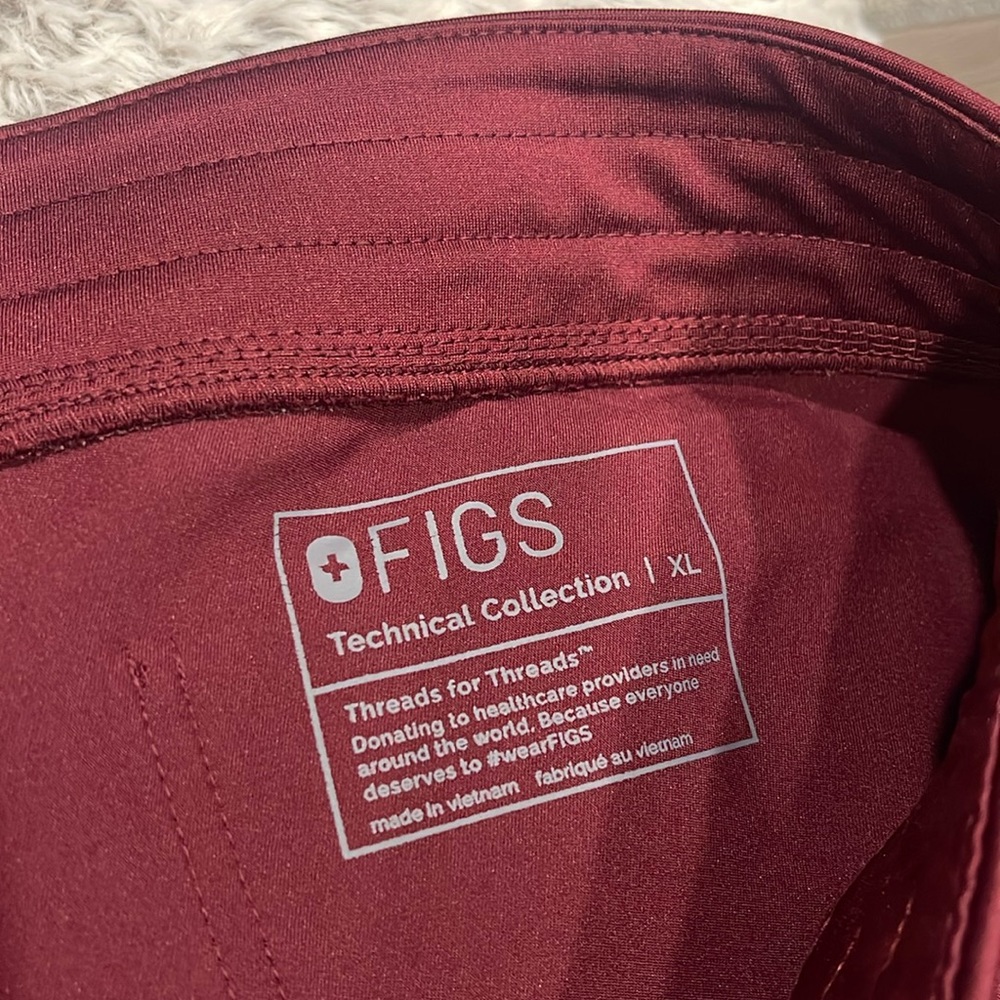 Figs Burgundy Track Pants